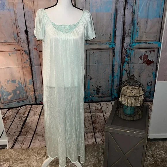 Women’s Vintage nightgown mint green coquette cottagecore fairy vibes OSFM - Picture 2 of 8